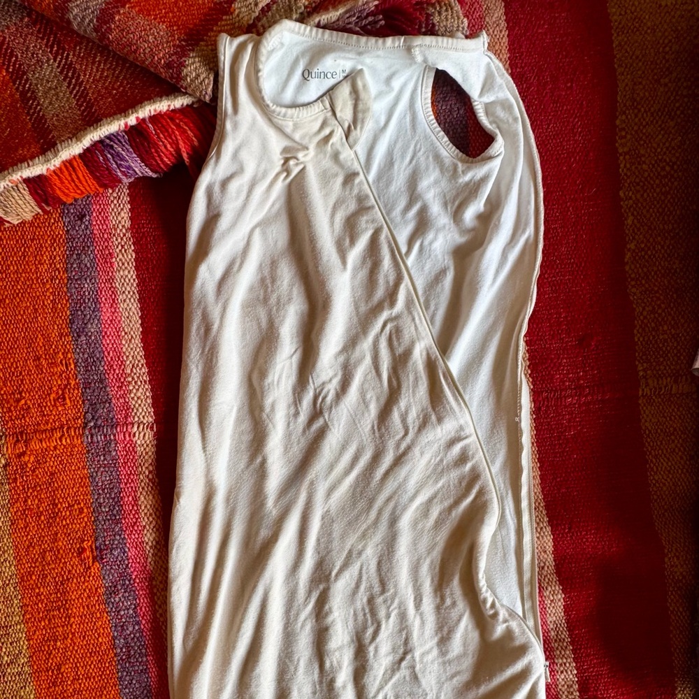 Quince Bamboo Ivory Sleep Bag Sack Full Zip Wearable Blanket Size M